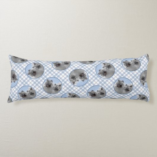 Keeshond Painting 2 Keeshonden Originele hondenkun Lichaamskussen (Voorkant)