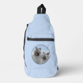 Keeshond Painting 2 Keeshonden Originele hondenkun Sling Bag (Voorkant)