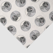 Keeshond Painting 2 Keeshonden Originele hondenkun Tissuepapier (Detail)