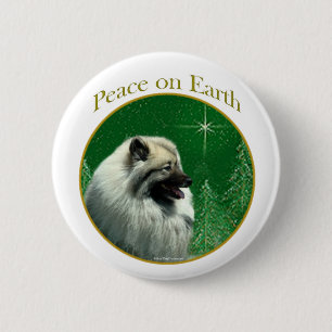 Keeshond Peace Ronde Button 5,7 Cm