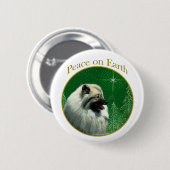 Keeshond Peace Ronde Button 5,7 Cm (Voorkant /achterkant)