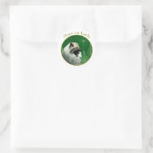 Keeshond Peace Ronde Sticker (Tas)