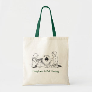 Keeshond Pet Therapy   Cute Keesie Dog Tote Bag