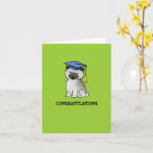 Keeshond Puppy Afstudeerfeest Kaart (Gele Bloem)