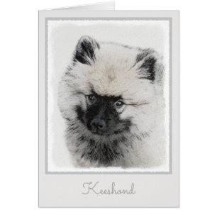 Keeshond Puppy Drawing - Cute Original Dog Art