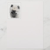 Keeshond Puppy Drawing - Cute Original Dog Art (Voorkant)
