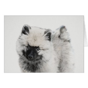 Keeshond Puppy Drawing - Cute Original Dog Art