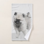 Keeshond Puppy Drawing - Cute Original Dog Art Bad Handdoek (Handdoek)