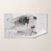 Keeshond Puppy Drawing - Cute Original Dog Art Bad Handdoek (Handdoek)