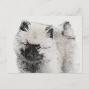 Keeshond Puppy Drawing - Cute Original Dog Art Briefkaart