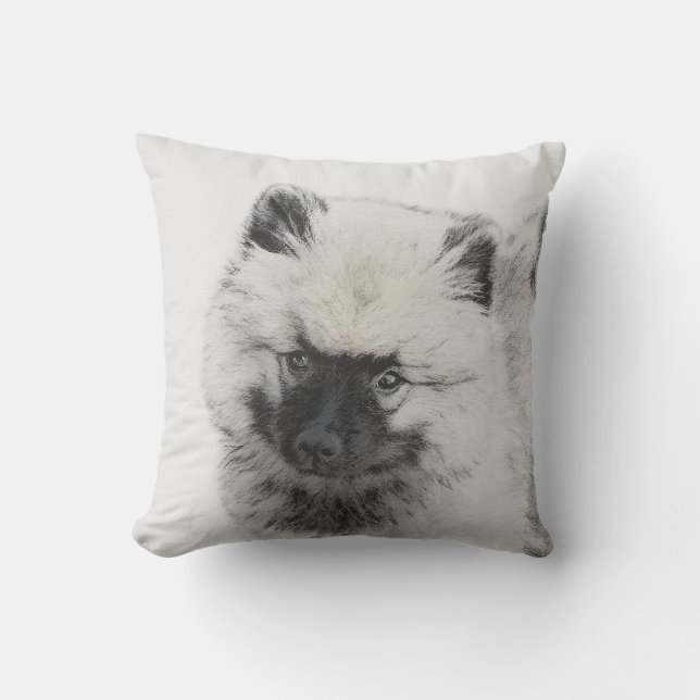 Keeshond Puppy Drawing - Cute Original Dog Art Buitenkussen (Voorkant)