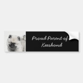 Keeshond Puppy Drawing - Cute Original Dog Art Bumpersticker (Voorkant)