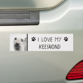 Keeshond Puppy Drawing - Cute Original Dog Art Bumpersticker (Op auto)
