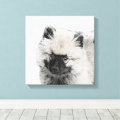 Keeshond Puppy Drawing - Cute Original Dog Art Canvas Afdruk (Insitu (Houten vloer))