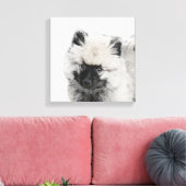Keeshond Puppy Drawing - Cute Original Dog Art Canvas Afdruk (Insitu (Woonkamer))