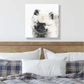 Keeshond Puppy Drawing - Cute Original Dog Art Canvas Afdruk (Insitu (Slaapkamer))