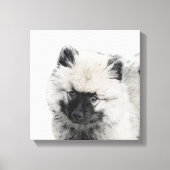 Keeshond Puppy Drawing - Cute Original Dog Art Canvas Afdruk (Voorkant)