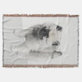 Keeshond Puppy Drawing - Cute Original Dog Art Deken (Voorkant)