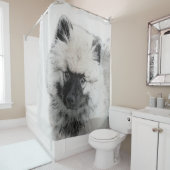 Keeshond Puppy Drawing - Cute Original Dog Art Douchegordijn (In situ)