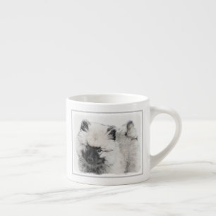 Keeshond Puppy Drawing - Cute Original Dog Art Espresso Kop
