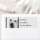 Keeshond Puppy Drawing - Cute Original Dog Art Etiket (Insitu)