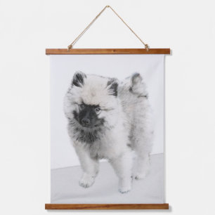 Keeshond Puppy Drawing - Cute Original Dog Art Hangend Wandkleed
