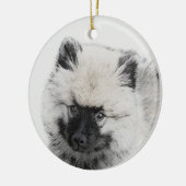 Keeshond Puppy Drawing - Cute Original Dog Art Keramisch Ornament (Links)