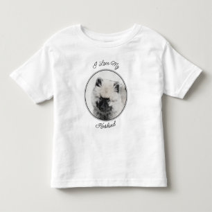 Keeshond Puppy Drawing - Cute Original Dog Art Kinder Shirts