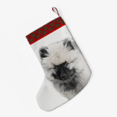 Keeshond Puppy Drawing - Cute Original Dog Art Kleine Kerstsok (Achterkant (Hangend))