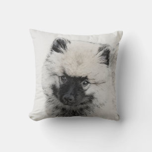 Keeshond Puppy Drawing - Cute Original Dog Art Kussen