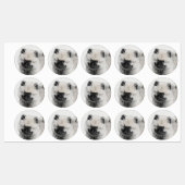 Keeshond Puppy Drawing - Cute Original Dog Art Labels (Vel)