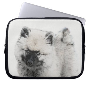 Keeshond Puppy Drawing - Cute Original Dog Art Laptop Sleeve
