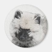 Keeshond Puppy Drawing - Cute Original Dog Art Magneet (Voorkant)