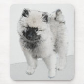 Keeshond Puppy Drawing - Cute Original Dog Art Muismat (Voorkant)