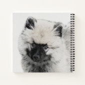 Keeshond Puppy Drawing - Cute Original Dog Art Notitieboek (Achterkant)