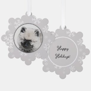 Keeshond Puppy Drawing - Cute Original Dog Art Ornament Kaart