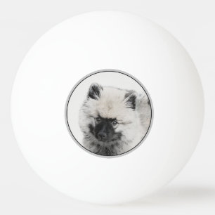 Keeshond Puppy Drawing - Cute Original Dog Art Pingpongbal