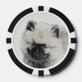 Keeshond Puppy Drawing - Cute Original Dog Art Poker Chips (Voorkant)