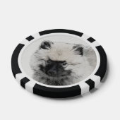 Keeshond Puppy Drawing - Cute Original Dog Art Poker Chips (Enkel)