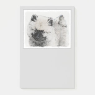 Keeshond Puppy Drawing - Cute Original Dog Art Post-it® Notes