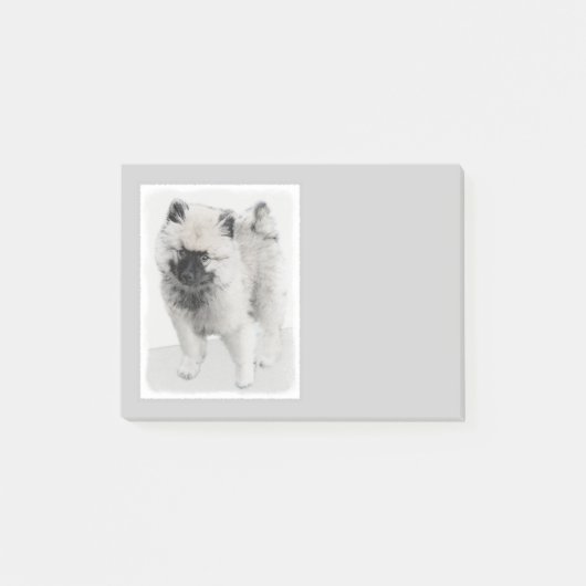 Keeshond Puppy Drawing - Cute Original Dog Art Post-it® Notes (Voorkant)