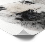 Keeshond Puppy Drawing - Cute Original Dog Art Poster (Hoek)