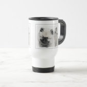 Keeshond Puppy Drawing - Cute Original Dog Art Reisbeker (Voorkant rechts)