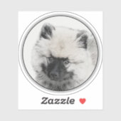 Keeshond Puppy Drawing - Cute Original Dog Art Sticker (Vel)