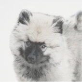 Keeshond Puppy Drawing - Cute Original Dog Art Sticker (Voorkant)