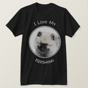 Keeshond Puppy Drawing - Cute Original Dog Art T-shirt