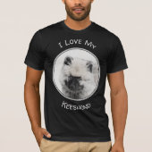 Keeshond Puppy Drawing - Cute Original Dog Art T-shirt (Voorkant)