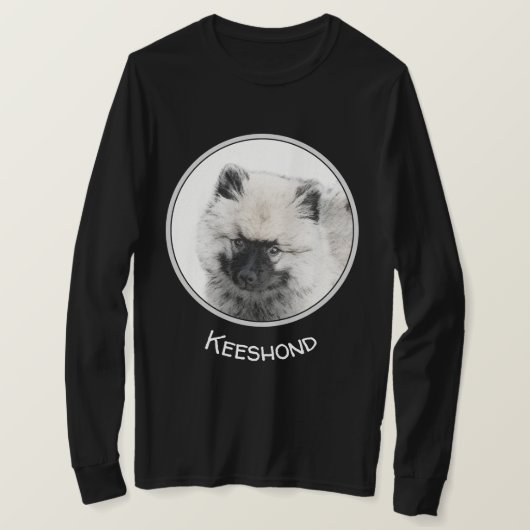 Keeshond Puppy Drawing - Cute Original Dog Art T-shirt (Design voorkant)
