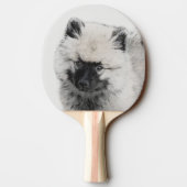 Keeshond Puppy Drawing - Cute Original Dog Art Tafeltennisbatje (Achterkant)