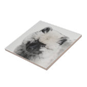 Keeshond Puppy Drawing - Cute Original Dog Art Tegeltje (Zijkant)